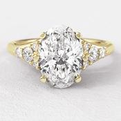 1.36ct Oval Cut Side Stone Engagement Ring PR1063 - platinum / 