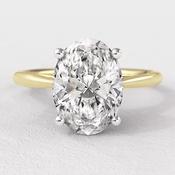 2.5ct Oval Cut Tulip Style Solitaire Engagement Ring XSR1093 -  / 18ct-yellow-gold