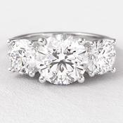 2.0ct Round Cut Trilogy Diamond Engagement Ring TR1070 - 18ct-yellow-gold / 