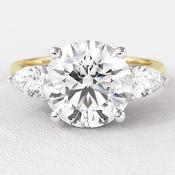 2.40ct Round Pear Cut Three Stone Engagement Ring TR1094 - platinum / 