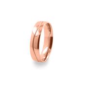 GWR2082 Gents Pattern 5mm Curved Line Rose Gold Wedding Ring -  / 4mm / 18k-rose-gold image