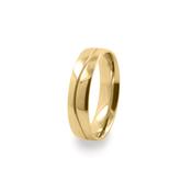 GWR2082 Gents Pattern 5mm Curved Line Yellow Gold Wedding Ring -  / 5mm / 9ct-yellow-gold image