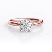 0.70ct Round Cut Diamond Ring With Diamond Bridge SR1027 - 18ct-rose-gold / 