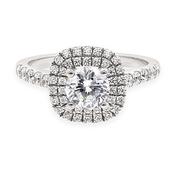 1.30ct Round Cut Double Halo Ring VR1085 - 18ct-rose-gold / 