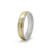GWR3019 Gents 5mm 9k Yellow Gold &amp; Palladium Light Wedding Ring image