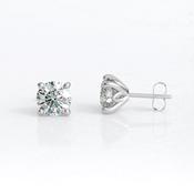 1.60ct Tulip Style Round Cut Moissanite Stud Earrings BER206-M - 18ct-white-gold