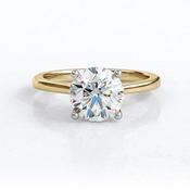 2.0ct Four Claw Tulip Moissanite Solitaire Ring - 18ct-yellow-gold /  / 8mm-2-0ct