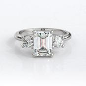 2.40ct Emerald Cut Moissanite Three Stone Ring MTR1061 - 18ct-yellow-gold /  / 7x5mm-1-00ct