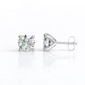 2.00ct No Rail Style Moissanite Stud Earrings BER228-M - 18ct-yellow-gold