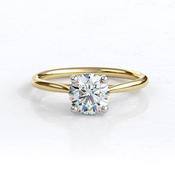 1.00ct Round Cut Tulip Four Claw Moissanite Ring - MSR1001 - 18ct-yellow-gold /  / 6-5mm-1-0ct