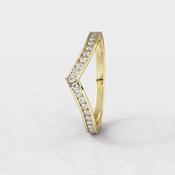 0.20ct V-Shape Channel Set Ladies Wedding Ring WR5107 - Style 2 - 18ct-yellow-gold /  / 1-7mm / earth-grown