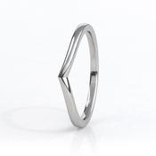 V Shape Thin White Gold Plain Wedding Ring SB4547 - 18ct-rose-gold / 