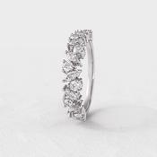 0.55ct Marquise &amp; Round Cut Diamond Wedding Ring SB4551 - 18ct-rose-gold /  / lab-grown