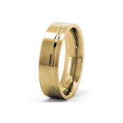 GWR2030 Matte Yellow Gold Gents Wedding Ring - 18ct-yellow-gold / 4mm / 