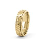 GWR2003 Gents 6mm Diagonal Pattern Yellow Gold Wedding Band - 9ct-yellow-gold / 5mm / 