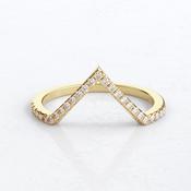 0.15ct V-Shape Claw Set Wedding Ring SB3895 - 18ct-rose-gold / lab-grown