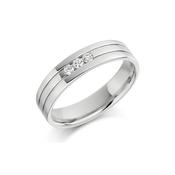 Bespoke Gents White Gold Diamond Wedding Band GDW006 -  / platinum image