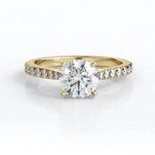 1.55ct Moissanite Side Stone Ring MPR1057 - platinum /  / 7-0mm-1-30ct