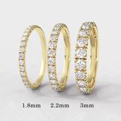 Claw/Scallop Set 18k Yellow Gold Ladies Diamond Wedding Rings Ireland WR1001 -  / 2-4mm / lab-grown