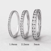 Channel Set 18k White Gold Diamond Wedding Rings Ireland WR1002 -  / 2-5mm / lab-grown
