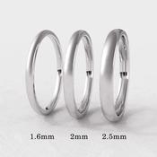 D Shape Plain Platinum Ladies Wedding Ring WR4021 - 2-4mm / 