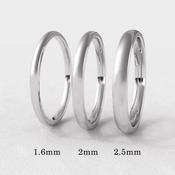 Soft/Slight Court Plain 18k White Gold Ladies Wedding Ring WR4001 - 3-0mm / 