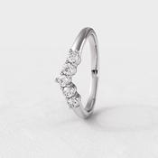 0.20ct Round Cut Ladies Diamond V Shape Wedding Ring SB5652 - 18ct-white-gold /  / earth-grown