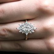 2.06ct Oval Cut Halo Engagement Ring VR1095 - platinum / 