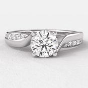 0.61ct Twisted Side Stone Engagement Ring PR1008 - 18ct-white-gold / 