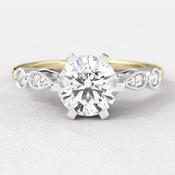 0.92ct Vintage Style Side Stone Engagement Ring PR1075 - 18ct-rose-gold / 