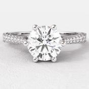 1.05ct Round Cut Side Stone Ring PR1073 - 18ct-rose-gold / 