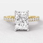 1.20ct Radiant Cut Side Stone Natural Diamond Ring PR1061 - platinum / 
