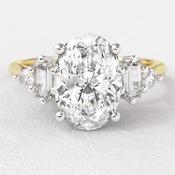 1.77ct Unusual Style Oval Cut Engagement Ring XPR1070 - 18ct-yellow-gold / 