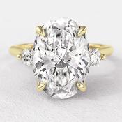 2.60ct Oval Cut Trilogy Engagement Ring XTR1102 - 18ct-yellow-gold / 