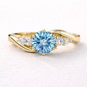 0.60ct Multi Stone Blue Diamond Engagement Ring TR1013-Blue - 18ct-rose-gold /  image