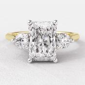1.55ct Radiant Cut Trilogy Diamond Ring Natural Diamond TR1104 - platinum /  image