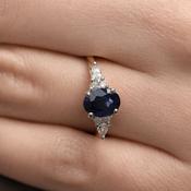 2.61ct Sapphire And Diamond Three Stone Ring CR11570 - platinum /  image