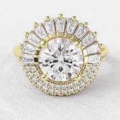 1.50ct Unusual Halo Round Shape Engagement Ring VR1110 - platinum /  image