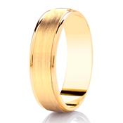 GWR2004 Gents Pattern 5mm Flat Brushed Centre Yellow Gold Wedding Ring -  / 4mm / 18ct-yellow-gold image