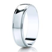 GWR2006 Gents Pattern Polished Centre Platinum/Palladium Wedding Ring -  / 3mm / platinum image