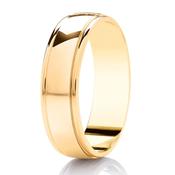 GWR2006 Gents Pattern 5mm Polished Centre Yellow Gold Wedding Ring -  / 6mm / 18ct-yellow-gold image