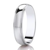 GWR2096 Gents 5mm Millgrain Palladium/Platinum Wedding Ring -  / 6mm / palladium-950 image