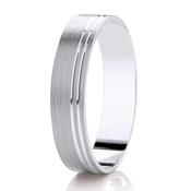 GWR2088 Gents 5mm Double Tramlines Brushed Platinum/Palladium Wedding Ring -  / 6mm / palladium-950 image