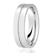 GWR2085 Gents 6mm Centre Line Palladium/Platinum Wedding Ring -  / 6mm / 18ct-white-gold image