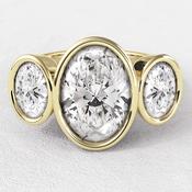 2.89ct Oval Besel Three Stone Diamond Engagement Ring TR13974 - 18ct-rose-gold / 