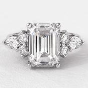 2.43ct Emerald Cut Side Stone Engagement Ring PR12429 - platinum /  image