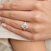 3.22ct Oval And Pear Three Stone Diamond Engagement Ring XTR1110 - 18ct-yellow-gold / 