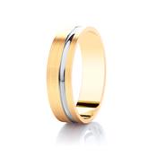 Gents Yellow Gold and Platinum/Palladium Wedding Ring GWR3027 - 9k-yellow-gold-palladium-950 / medium-size-f-q / 6mm / medium image