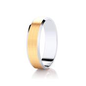 Gents Platinum and Yellow/Rose Gold Wedding Ring GWR3013 - platinum-18k-yellow-gold / medium-size-f-q / 5mm / light image
