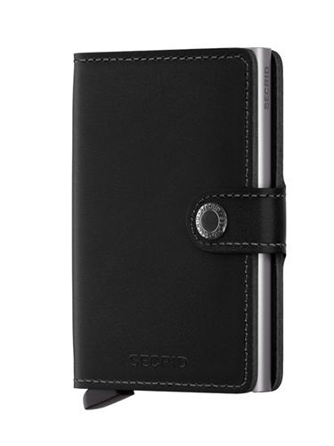 Secrid Miniwallet Black Leather Card Protector Aluminum Compact Wallet
